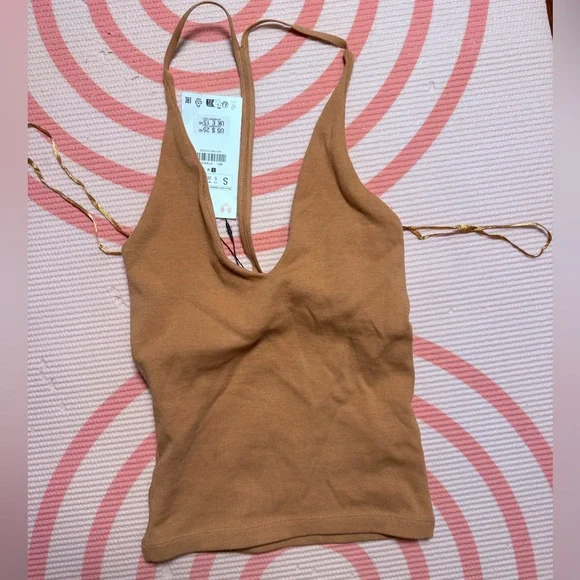 Brown Ribbed  Tank Top - Women's - Picture 6 of 7